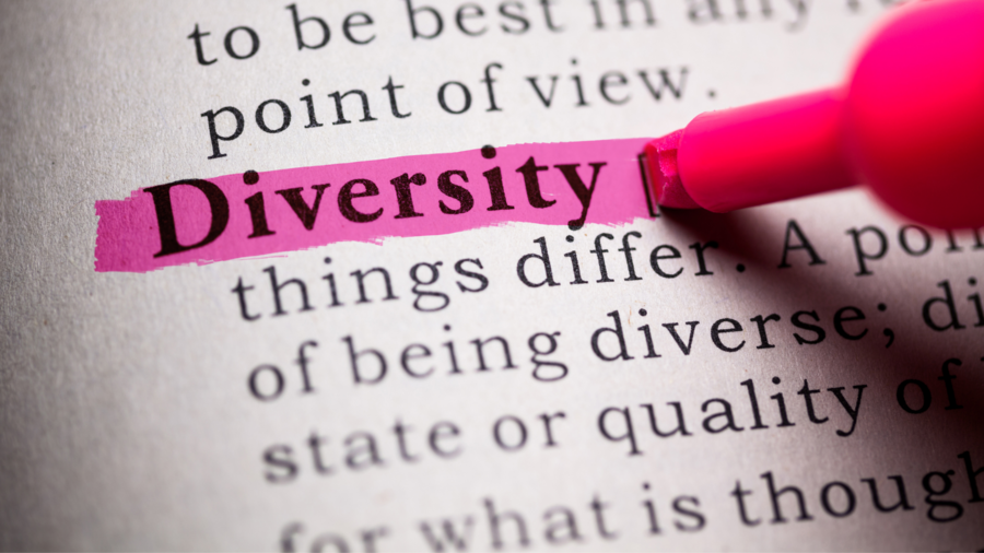 Mit Textmarker markiertes Wort "diversity"