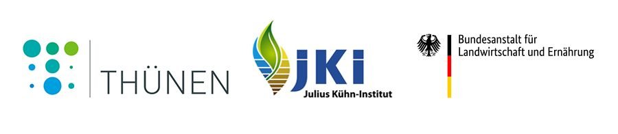 Logos der drei beteiligten Institute TI, JKI und BLE